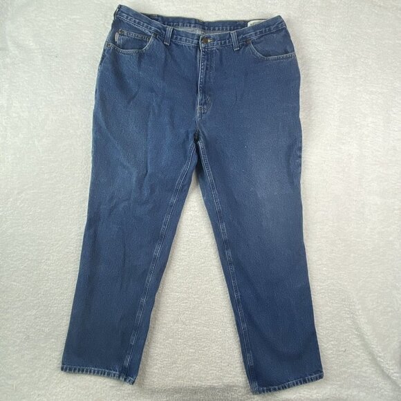Carhartt Jeans Mens 42x32 Blue Actual 40x32 Relaxed Fit Straight Leg Workwear - Picture 1 of 15
